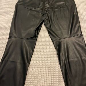 Gap Chic Black Faux Leather Pants Size 18R